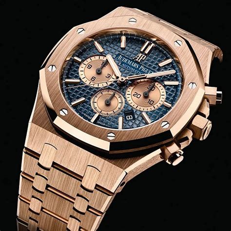 audemars piguet royal oak rose gold blue face|Audemars Piguet royal oak manual.